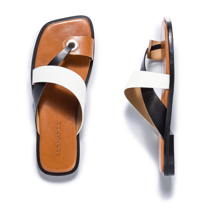 Bernardo Amelia Cross Strap Slidesandaler Dame Svarte Hvite | TAZ6334PG