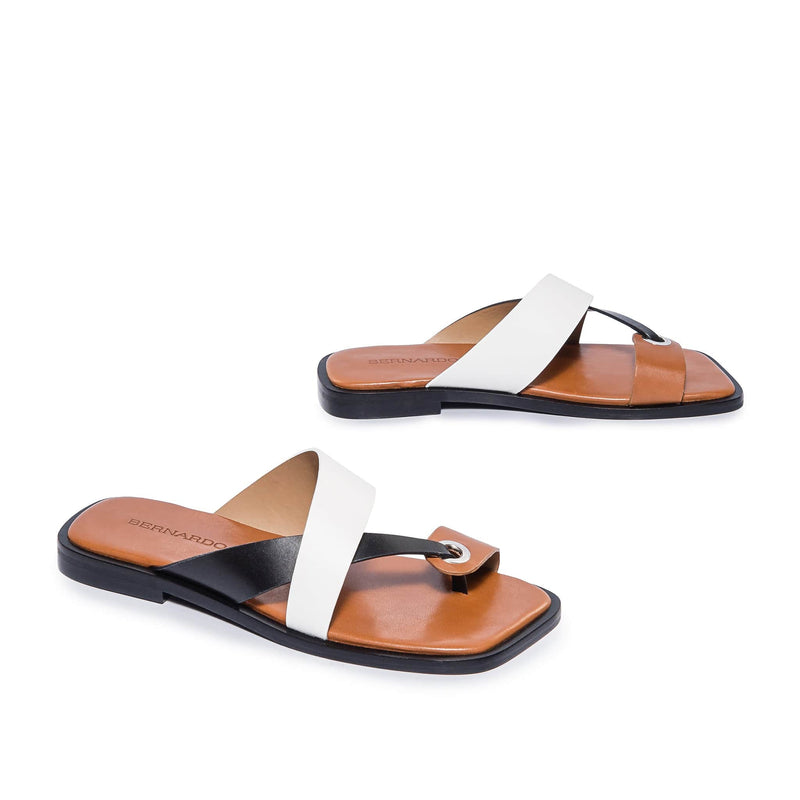 Bernardo Amelia Cross Strap Slidesandaler Dame Svarte Hvite | TAZ6334PG