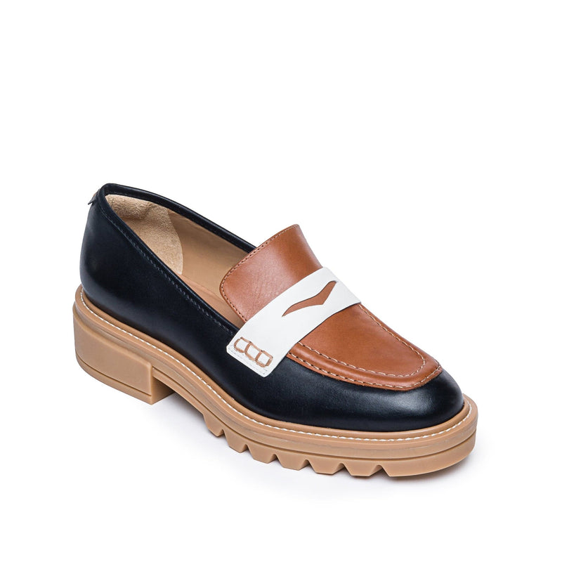 Bernardo Chandler Lug-Sole Loafers Dame Svarte Mørke Brune | ACY1257YU