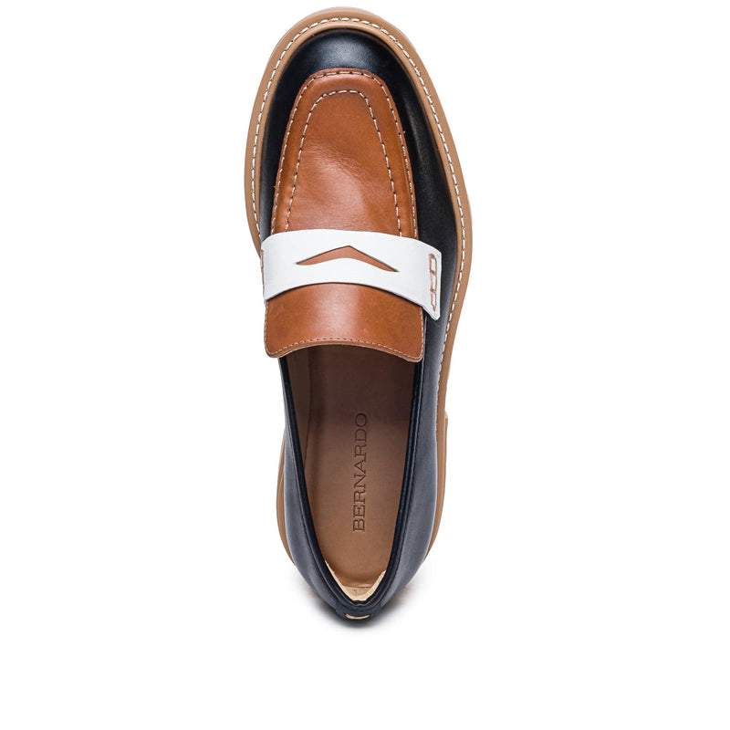 Bernardo Chandler Lug-Sole Loafers Dame Svarte Mørke Brune | ACY1257YU