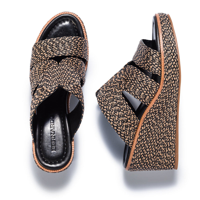 Bernardo Kaian Raffia Kile Sandaler Dame Svarte Brune | AVB5768NF