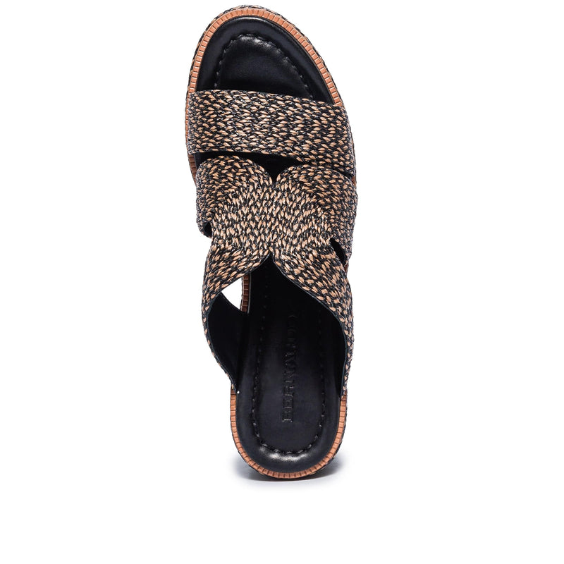 Bernardo Kaian Raffia Kile Sandaler Dame Svarte Brune | AVB5768NF