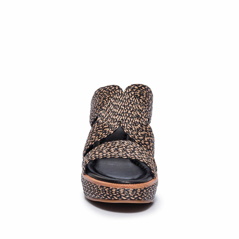 Bernardo Kaian Raffia Kile Sandaler Dame Svarte Brune | AVB5768NF